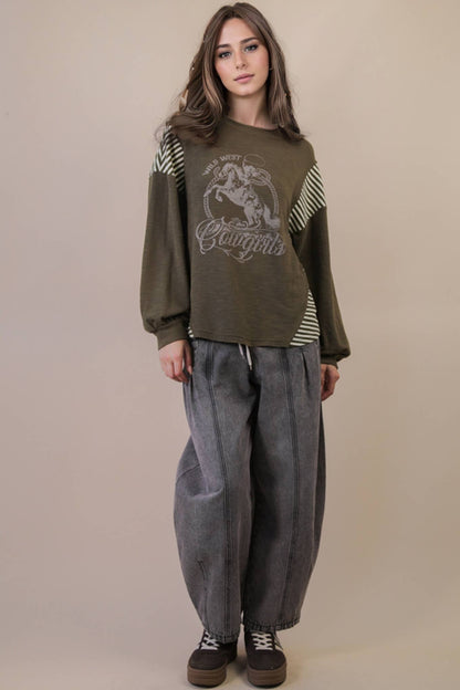 Wild West Cowgirls Olive Top
