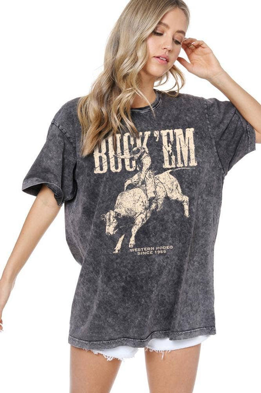 Buck 'Em Mineral Washed Tee