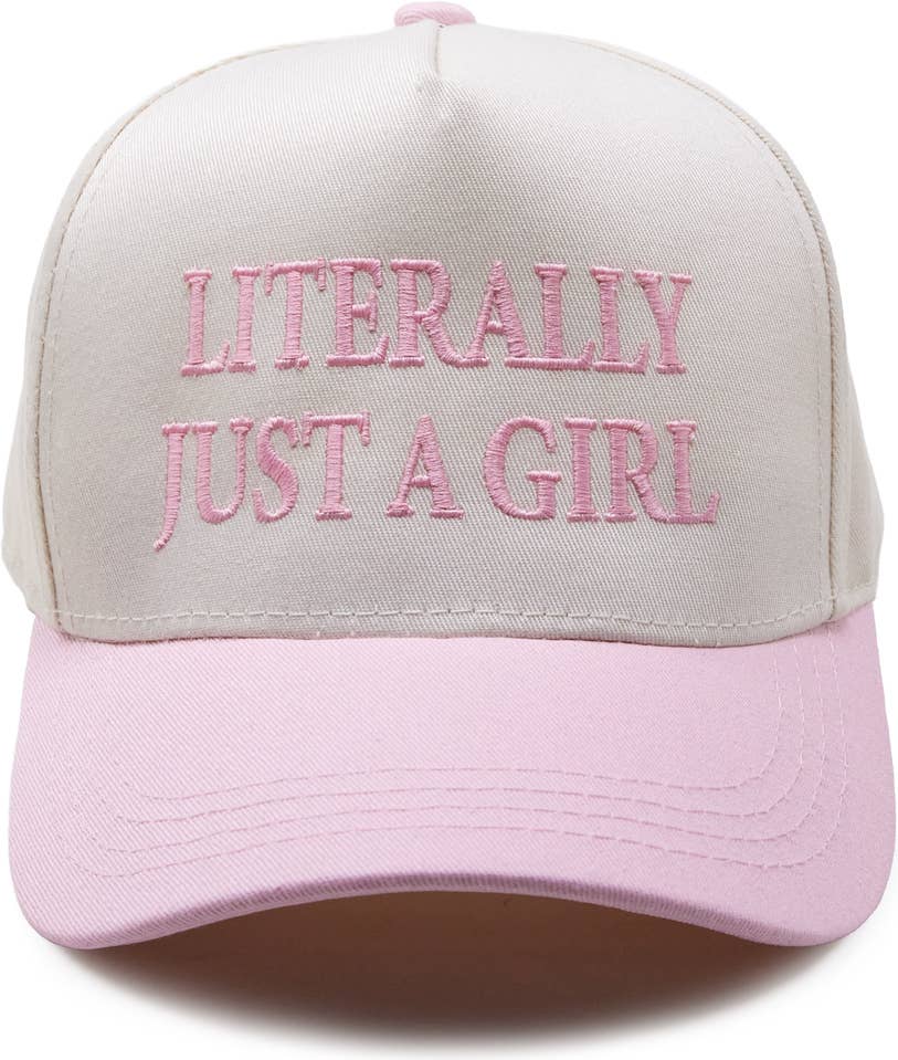 Girls Literally Just a Girl Pink Hat