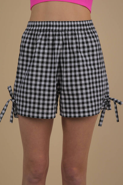 Frankie Side Bow Gingham Boxer Shorts