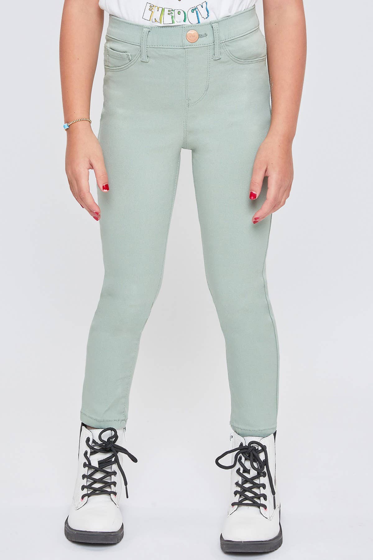 Toddler Girl Sage Pull On Skinny Jean