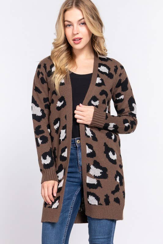 Leopard Jacquard Cardigan