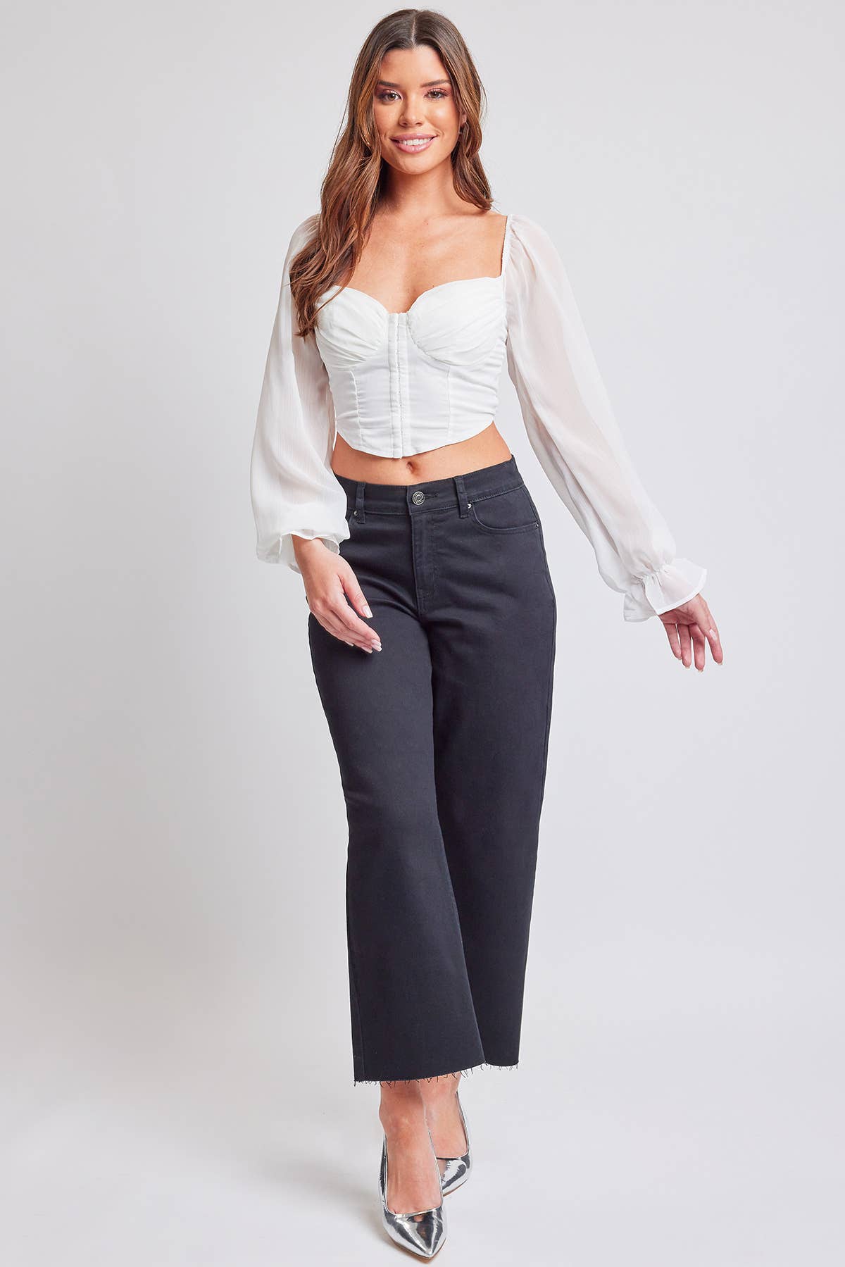 YMI Cropped Wide Leg Pants