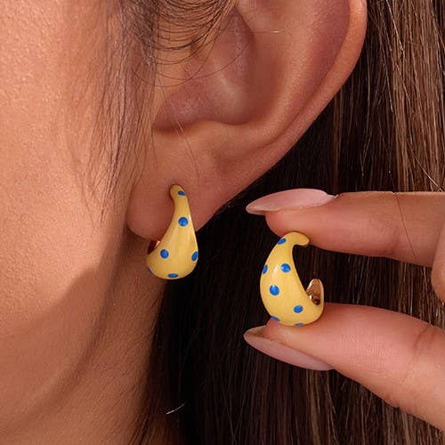 Evangeline Polka Dot Hoop Earrings