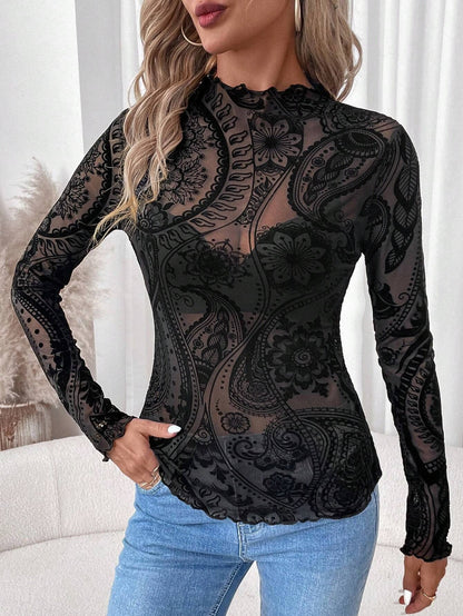 Velvet Embossed Paisley Top