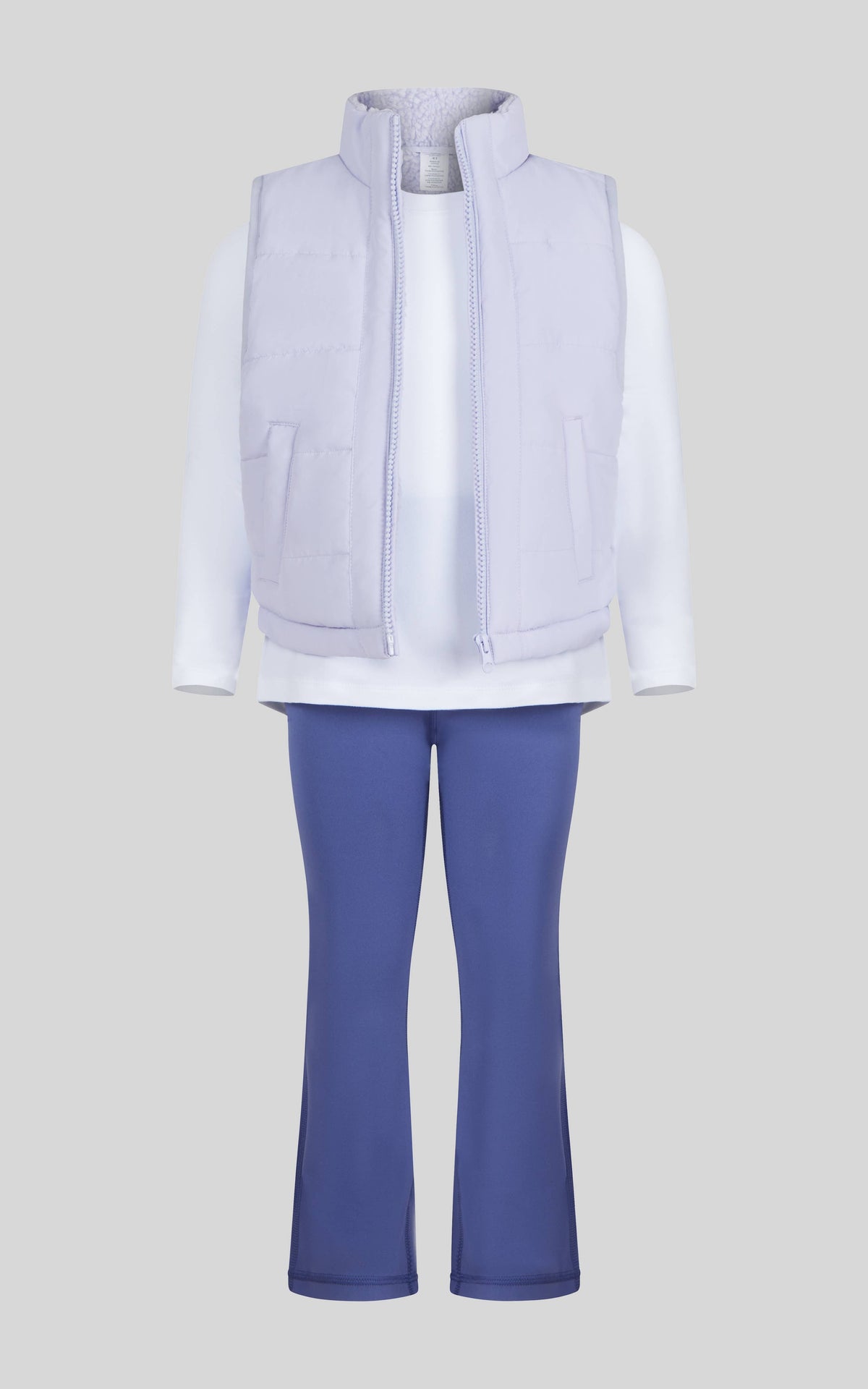 Toddler Girls Puffer Vest Lavendar Pant Set