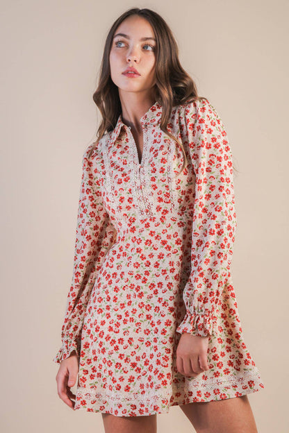 Dolores Red Floral Dress