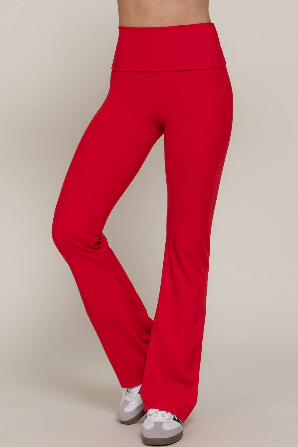 Garnet Fold-over Flare Leggings