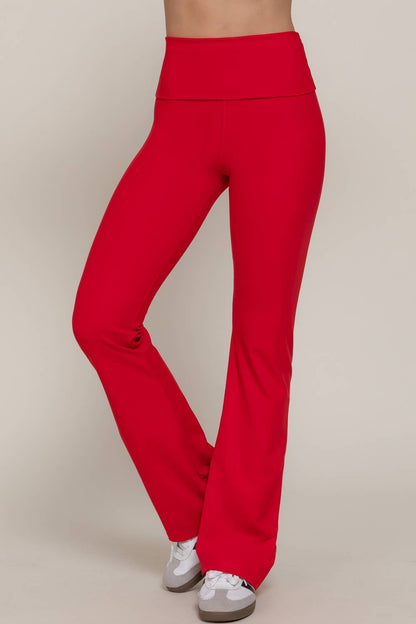 Garnet Fold-over Flare Leggings
