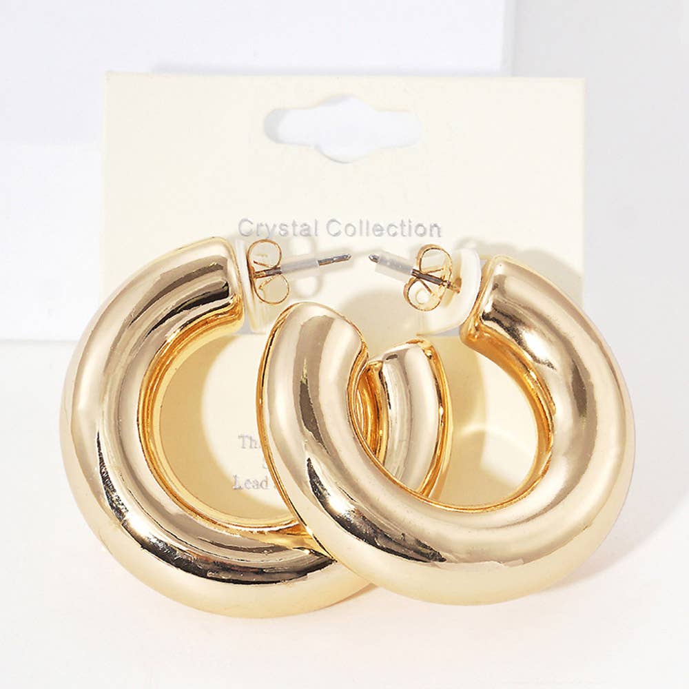 Palmer Thick Gold Hoop Earrings