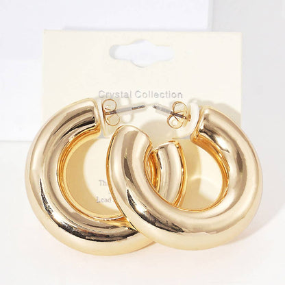 Palmer Thick Gold Hoop Earrings