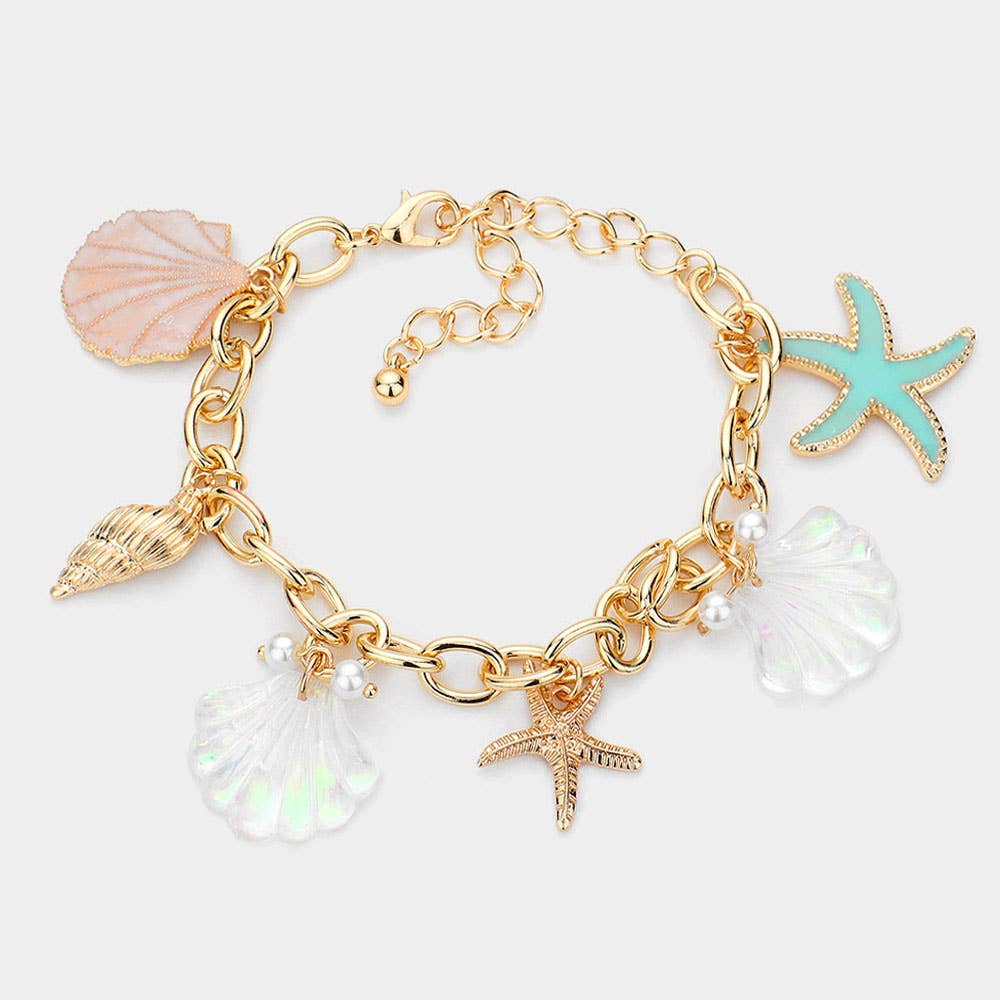 Darya Chunky Seashell Charm Bracelet