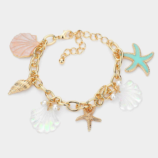 Darya Chunky Seashell Charm Bracelet