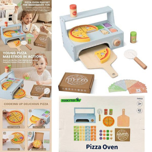 Toddler Wooden Pizza Oven Set