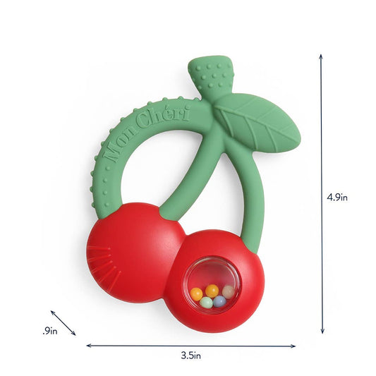 Itzy Ritzy Bitzy Shake™ - Silicone Teether with Rattle: Cherries