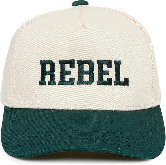 Boys Rebel Embroidered Green Hat