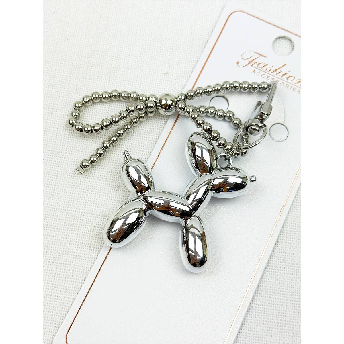 Metallic Balloon Dog Keychain