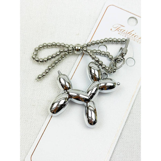 Metallic Balloon Dog Keychain