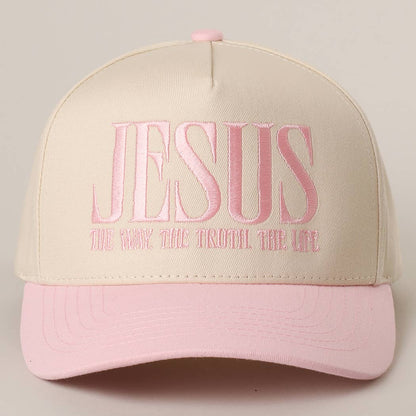 Jesus Embroidered Light Pink Hat