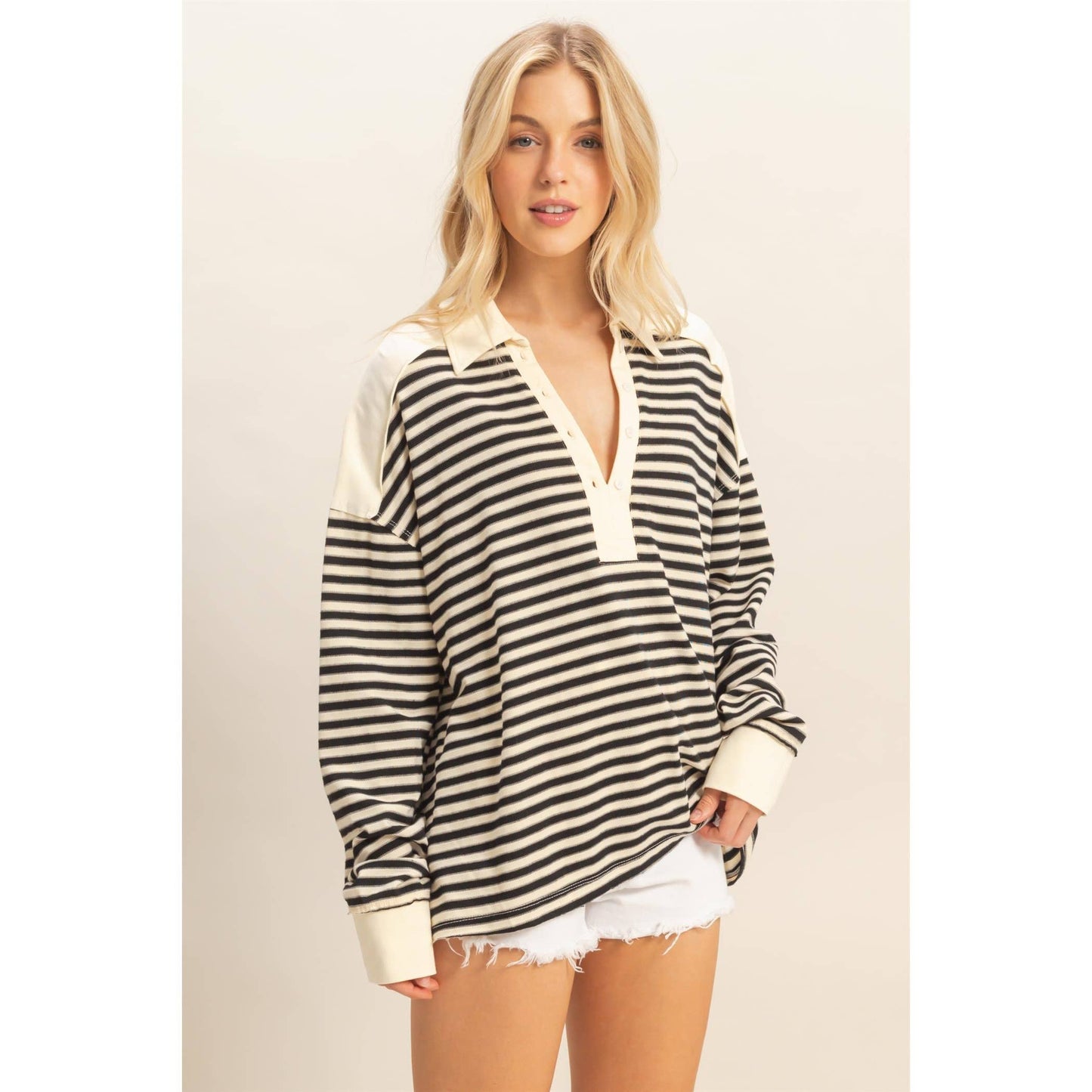 Maren Striped Oversized Top
