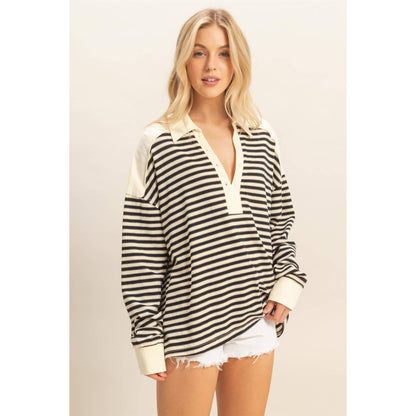 Maren Striped Oversized Top