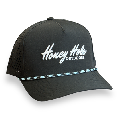 Mens Honey Hole Heritage Black Performance Rope Hat