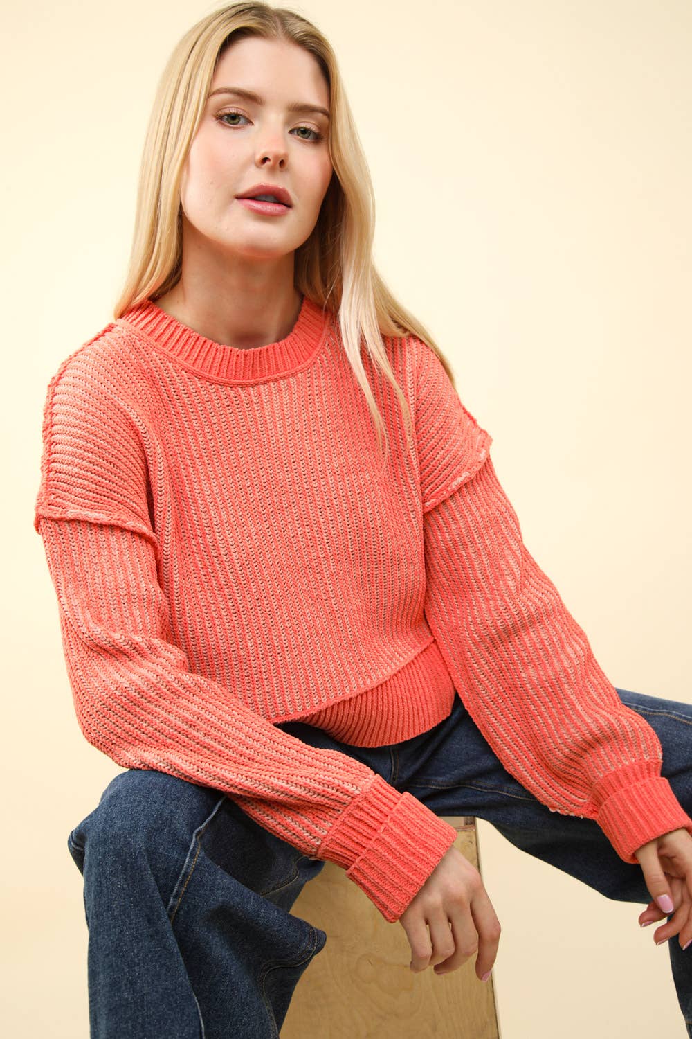 Montrouge Chenille Contrast Ribbed Sweater