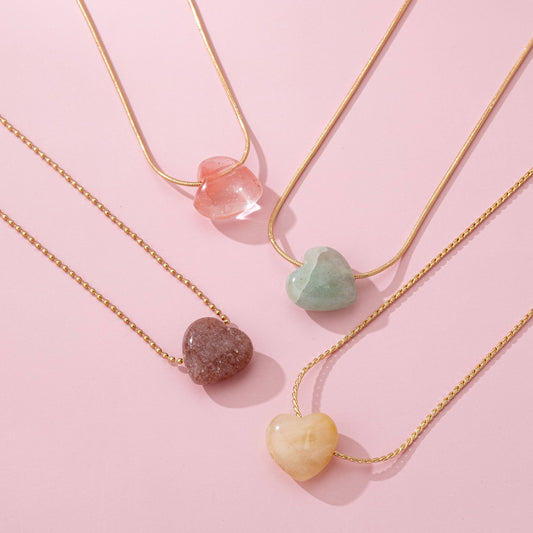 Constance Natural Stone Heart Necklace