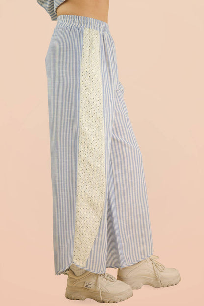 Merritt Striped Lace Wide Leg Pants