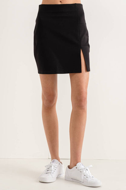 Ponte Black Mini Skirt