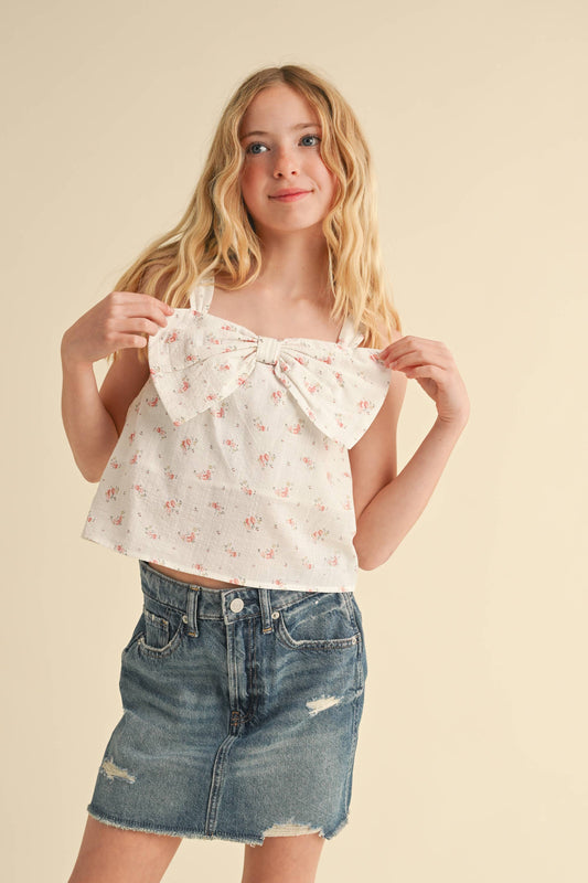 Girls Cordelia Oversized Bow Tank