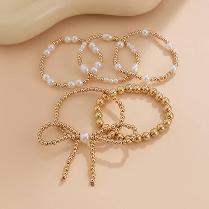Constance Bow Pearl Set of Bracelets