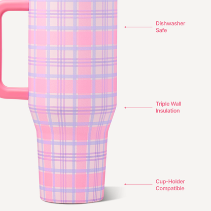 HydroJug Daydream Pink Plaid Water Bottle