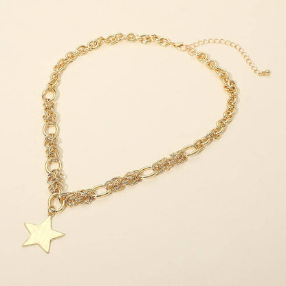 McRae Hammered Star Chunky Chain Necklace