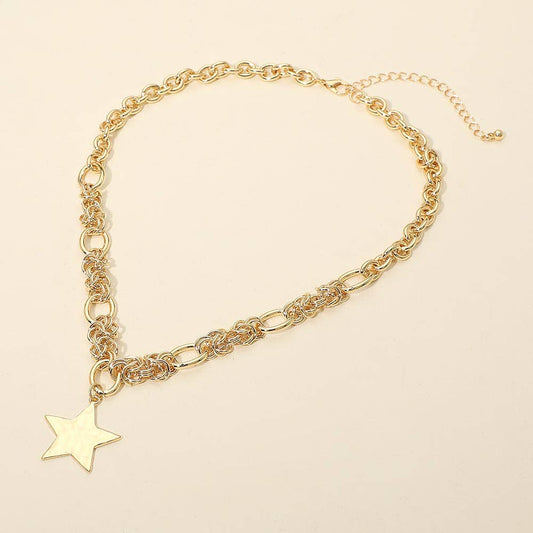 McRae Hammered Star Chunky Chain Necklace
