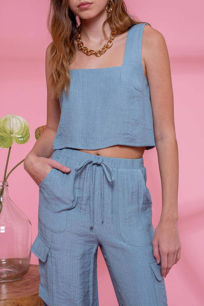 Shylo Crinkle Cargo Pant Set