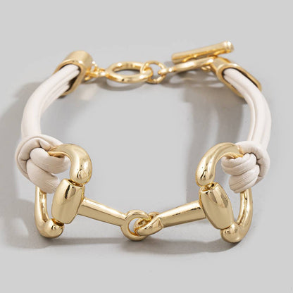 Finch Leather Horse Bit Bracelet