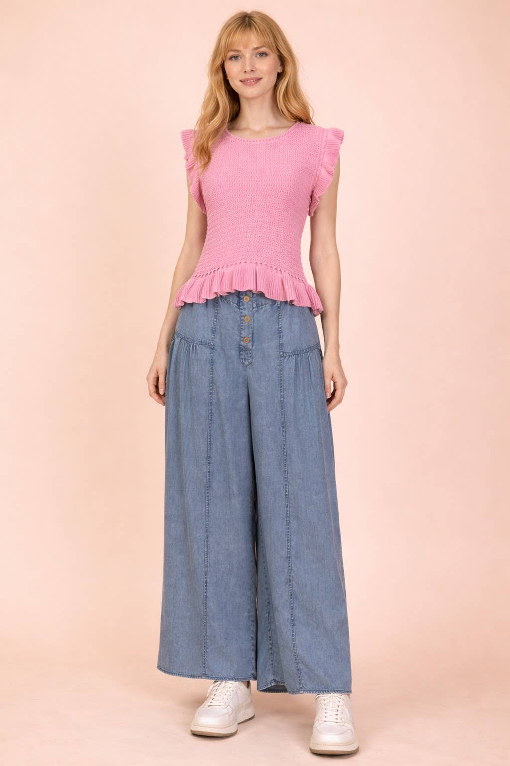 Harriett Knit Ruffle Blouse