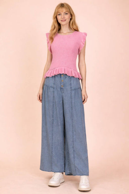 Harriett Knit Ruffle Blouse