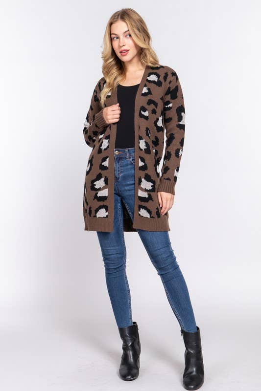 Leopard Jacquard Cardigan