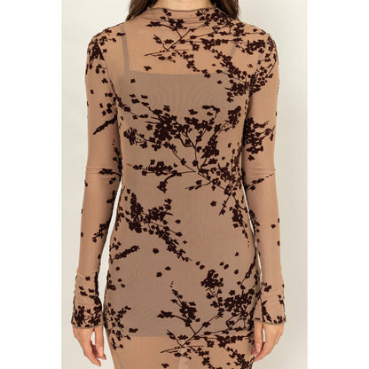 Elodie Floral Velvet Mesh Dress