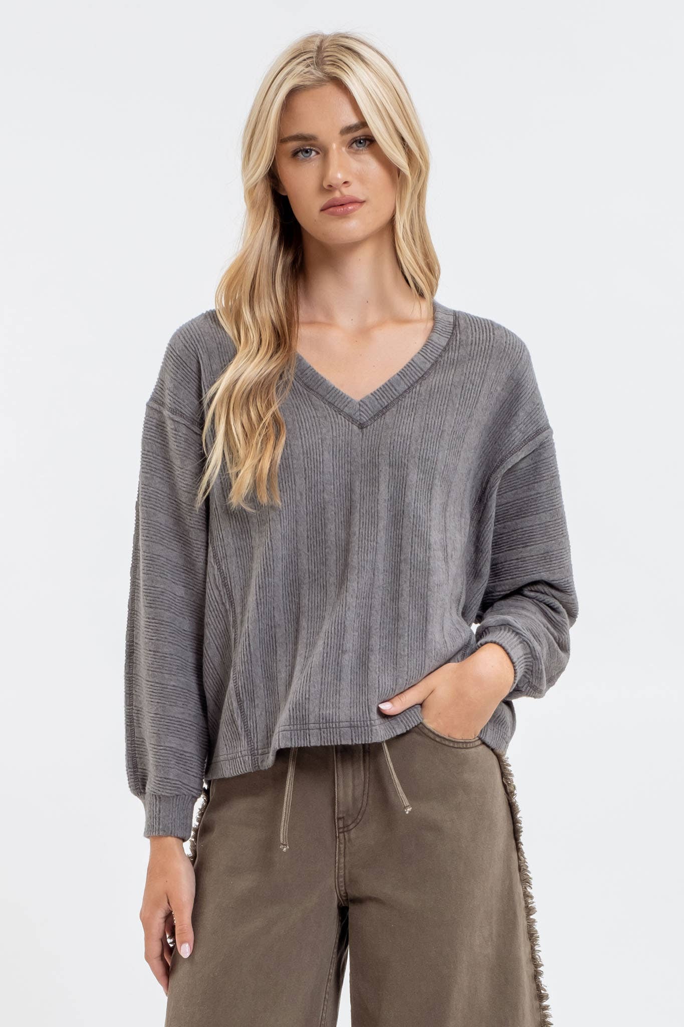 Carlin V-neck Relaxed Dolman Top