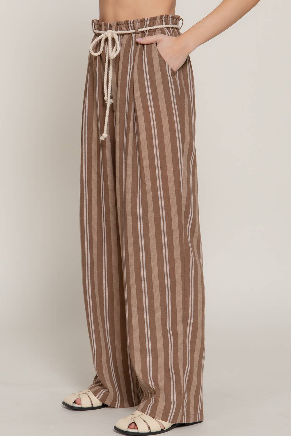 Vanna Pin Striped Wide Leg Pants