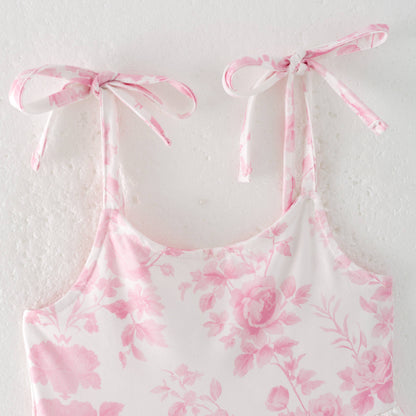 Girls Mayfield Floral Tiered Pink Dress
