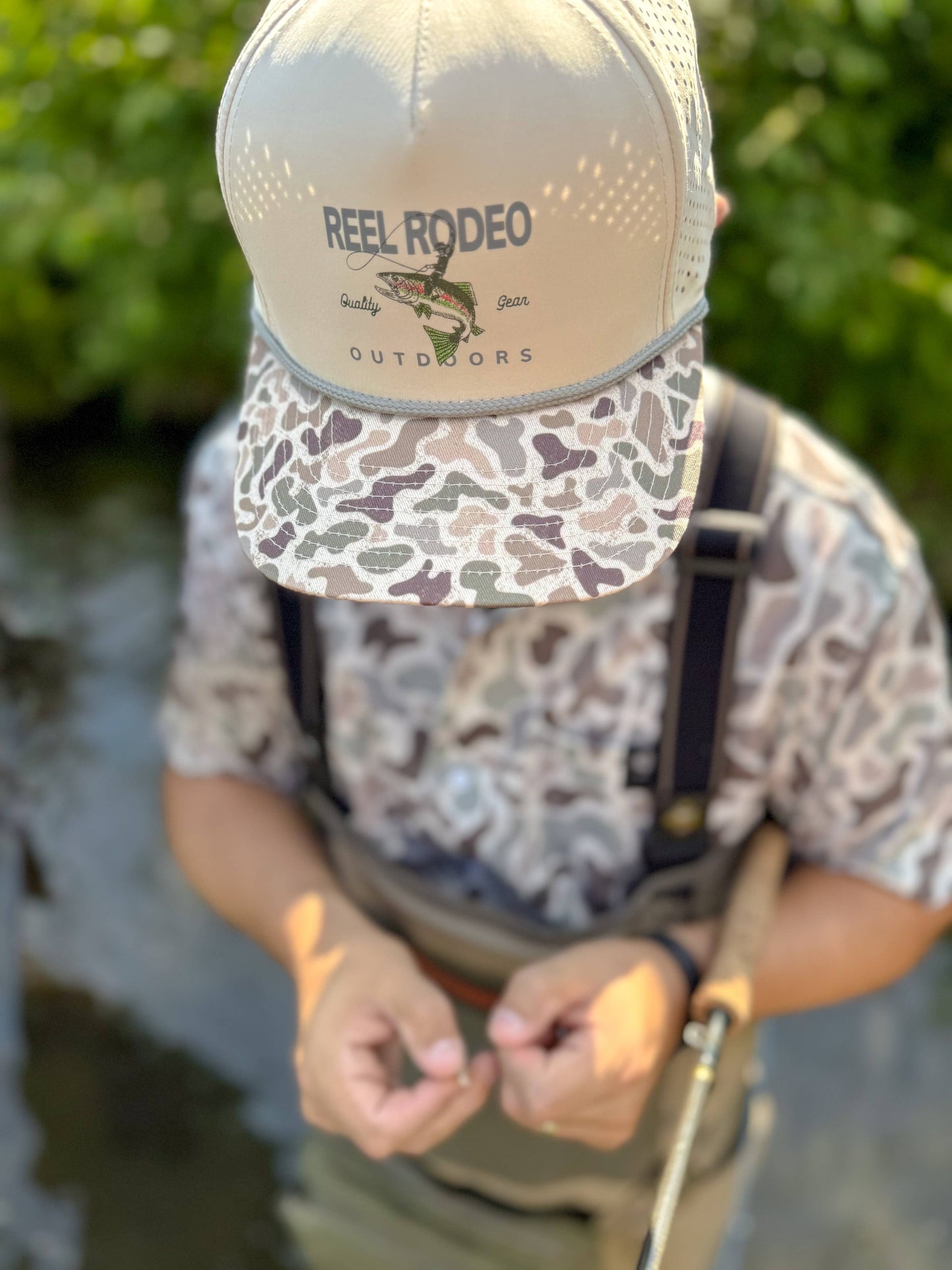 Mens Reel Rodeo Performance Fish Rider Duck Camo Rope Hat