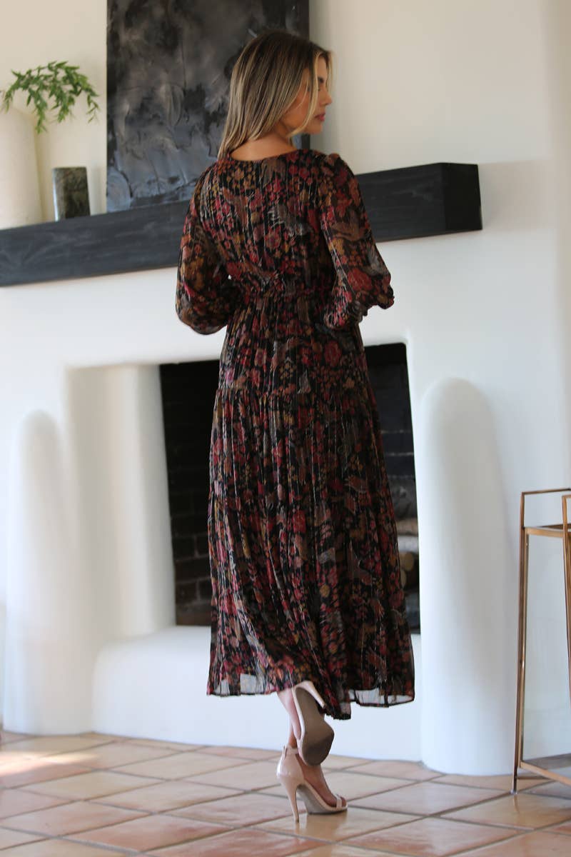 Teresa Floral Bird Maxi Dress