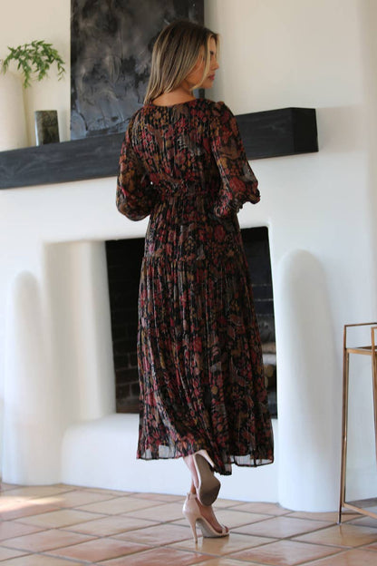 Teresa Floral Bird Maxi Dress