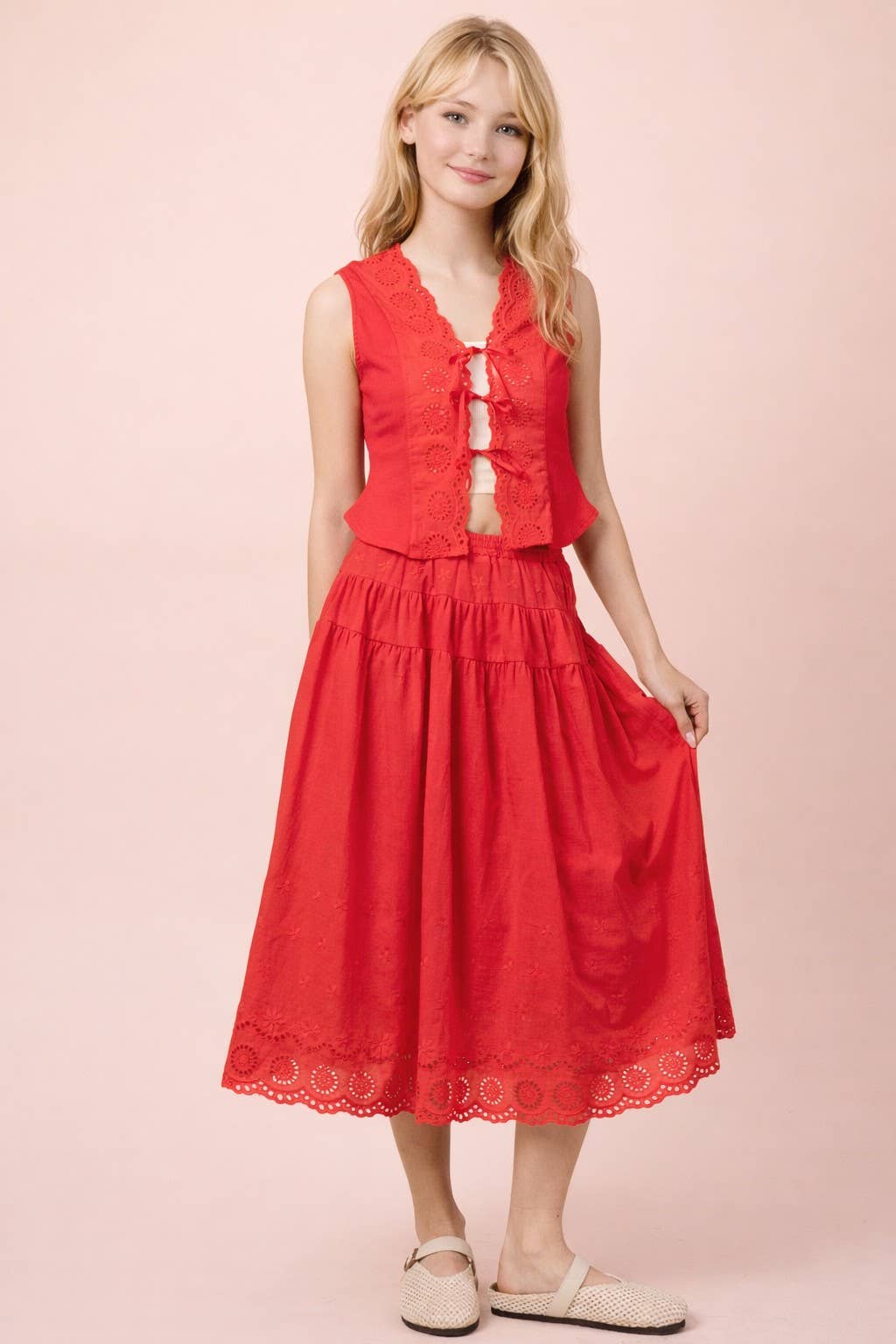 Allison Lace Trim Sleeveless Top
