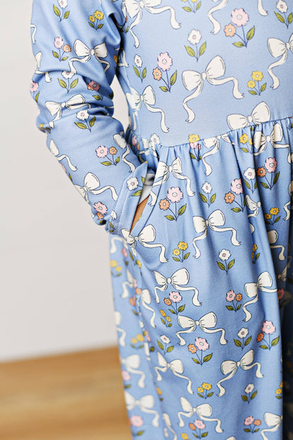 Girls Coquette Blue Bow Jumpsuit