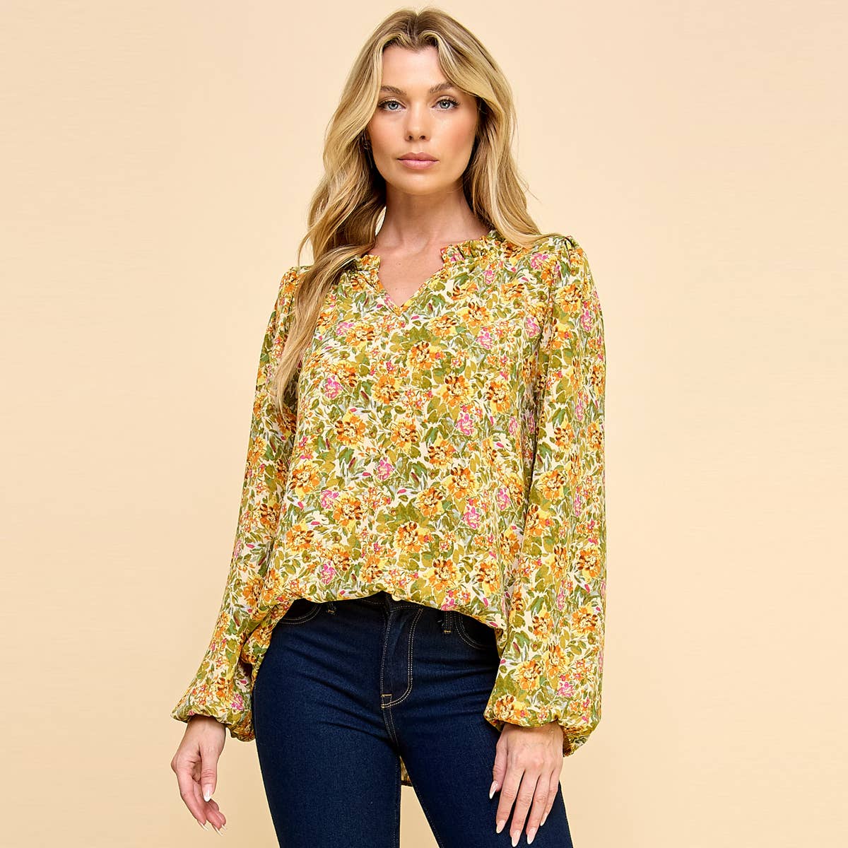 Granada Floral V-Neck Blouse